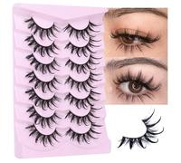 Manga Lashes Natural Look False Eyelashes Anime Lashes Mink Fluffy Spiky 3D Volume Eyelashes Pack Korean Japanese Asian Fake Eyelashes Look Like Individual Cluster 7 Pairs