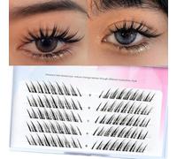 Manga Lashes Natural Look Individual Lash Wispy Silky Anime Eyelashes Cluster Japanese Cosplay False Eyelashes Reusable, Look Like Extensions DIY At Home(Fox eye style 1)