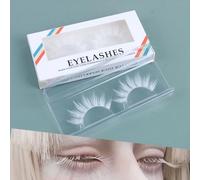 Manga Lashes Natural Wet Look Wispy Spiky Lashes Anime Eyelashes Wispy Natural Lashes Extension Strip Japanese Style Fake Eye Lashes Handmade(White 3 Pairs)