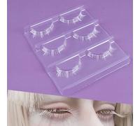 Manga Lashes Natural Wet Look Wispy Spiky Lashes Anime Eyelashes Wispy Natural Lashes Extension Strip Japanese Style Fake Eye Lashes Handmade(White 3 Pairs)