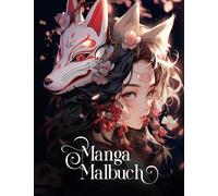 Manga Malbuch für Mädchen: 50 Porträts von Mädchen umgeben von Blumen, in Manga-Stil, auch für Erwachsene geeignet