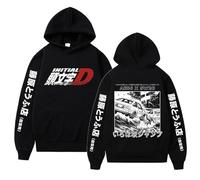 Manga Movie Initial D Classic Initial D Clothing Takumi Fujiwara Hoodie Fujiwara Tofu Shop Printed Top AE86 Takumi Fujiwara Red Suns Pullover