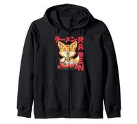 Manga Neko Otaku Ramen Fox Zip Hoodie