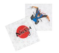 Manga Ninja Napkins for Children's Birthday Parties and Parties Karta Fighter Children's Birthday Party Paper Napkins Pack of 20