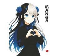 Manga. Ontspannend kleurboek voor tieners en volwassenen: Een manga-kleurboek met 50 gedetailleerde illustraties en zwarte tussenpagina’s die doordrukken voorkomen.