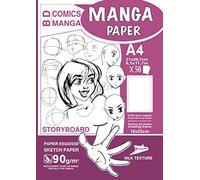 MANGA PAPER STORYBOARD: Manga Cartoon Paper | Grid with Markers | blank comic strips | A4 - Drawing Area (16x25cm) | 50 Sheets | ... VIOLET cover - Practice drawing