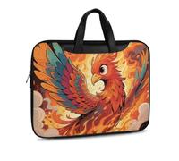 Manga Phoenix PU Leather Laptop Tote Bag | Water Resistant Notebook Carrying Case with Handheld Strap, Computer Protector for Business Commute Daily Office Use