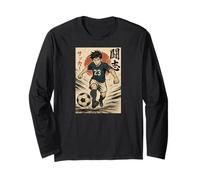 Manga Soccer Striker Football Player, Japanese Anime Style Long Sleeve T-Shirt