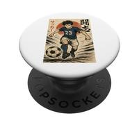 Manga Soccer Striker Football Player, Japanese Anime Style PopSockets Adhesive PopGrip