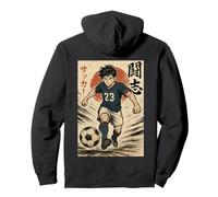 Manga Soccer Striker Football Player, Japanese Anime Style Pullover Hoodie