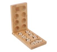 Mangala Board Game - Folding board for childrens family fun / African chess strategy game / Brain puzzle chess / Small wooden jewel chess