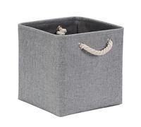 Mangata Cube Storage Boxes 25x25x25cm, Fabric Storage Basket for Cupboards, Shelves, Closet, Grey（10 x 10 inch, 1 Pack）