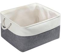Mangata Extra Large Storage Boxes, Fabric Storage Baskets for Cupboards, Shelves, Wardrobe, Toys, Clothes (45x35x24 cm, Cold Grey White)