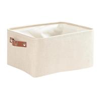Mangata Fabric Storage Boxes,Storage Basket with Handles for underwear, sock, towel (Small, Light Khaki)