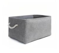 Mangata Foldable Storage Box, Large Thickened Fabric Storage Basket with Handles for Shelves Toy (L, Grey)
