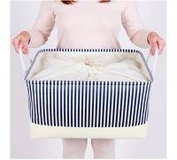Mangata Foldable Storage Box, Thickened Fabric Shelf Storage Basket with Handles for Clothes, Toys(XXLarge, Blue Stripe)