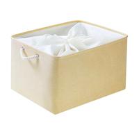 Mangata Foldable Storage Box, Thickened Fabric Storage Basket with Handles for Shelves Toy (XLarge, Beige)