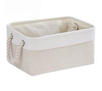 Mangata Small Storage Box, Thickened Fabric Storage Basket with Handles for Shelves Toy (S, 1 Pack)