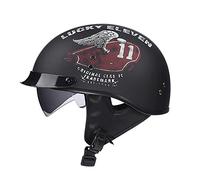 Mangen Half Motorcycle Helmet Motorbike Open Face Helmet Vintage Biker Cruiser Scooter Touring with Sunshield (7)
