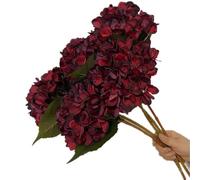 MANGGUO 5pcs Artificial Retro Color Hydrangea Flower Branch Faux Hydrangea Macrophylla for Wedding Centerpieces Home Party Floral Arrangement