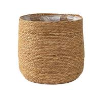 MANGGUO Sea grass Flower Pot - Woven Plant Pot - Decorative Plant Basket with Plastic Film Insert in Boho Style Easy to Use
