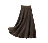 MANGGUO Winter Skirts for Women UK Women's Autumn and Winter Faux Wool Skirt High Waist Knitted Skirt Fashion Coffee
