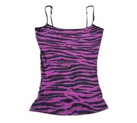 MANGMAO Striped Cropped Top Y2k Leopard Print Spaghetti Strap Tops Emo Grunge 2000s Cheetah Top Women Vintage Camisole, Purple Zebra, L