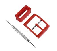 Mango 19mm Hot Red Plastic Silicone Replacement Buckle and Loop for Swatch Watch - Various Colours and Widths, Vibrant Red, 19mm