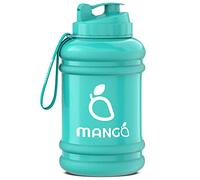 MANGO 2.2L Water Bottle With Straw and Time markings - BPA Free Xl Jug - Extra Large Durable Sports Bottles With Flip Cap - Ideal For Gym and Bodybuilding - Large Sports Reusable Water Bottle (Green)