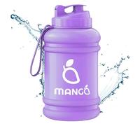 MANGO 2.2L Water Bottle With Straw and Time markings - BPA Free Xl Jug - Extra Large Durable Sports Bottles With Flip Cap - Ideal For Gym and Bodybuilding - Large Sports Reusable Water Bottle (Lilac)