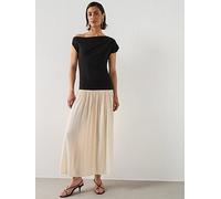 Mango Asymmetrical Flared Dress, Beige, Size Xl, Women Beige