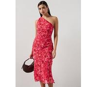 Mango Asymmetrical Floral Print Dress, Red, Size S, Women Red