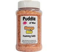 Mango Bliss Foaming Salts - 500g - Dead Sea, Epsom & Himalayan Salt Blend - Muscle Soak - Fruity Scent - Vegan Friendly - Puddle of Wax - Made in The UK