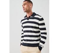Mango Claude Long Sleeve Polo Shirt, Navy, Size 2Xl, Men Navy