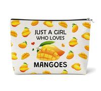 Mango Cosmetic Travel Bag Funny Mango Lover Gifts Mangoes Gift for Women Fruit Theme Gift for Fruit Lover Makeup Bag Christmas Birthday Presents for Daughter Friends Niece Mom Aunt Toiletry Pouch