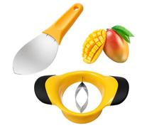 Mango Cutter Slicer and Corer, Pineapple Cutter and Apple Slicer, Efficient Fruit Preparation Tool for Quick Snacking and Party Food Decoration, 2-Piece Set with Durable Construction