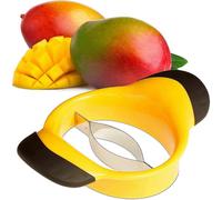 Mango Cutter, Split and Pitted, Non-Slip Handle, Stainless Steel Blade, Fruit Slicer, Black-Yellow Note: The data are all manual measurements, please
