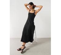 Mango Embroidered Cutwork A-Line Dress, Black, Size S, Women Black