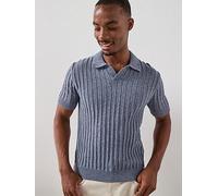 Mango Estreta Short Sleeve Polo Shirt, Blue, Size S, Men Blue