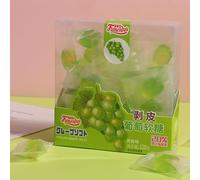 Mango fruit juice gummies, Peelable passion grape gummy candy, Fruit soft candy chewing candy, Assorted sweets, Sour and sweet fruit fudge, Dessert, Children's snacks (Green Grape,1 box)