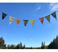 Mango Gifts Hippy Bohemian Flag Bunting Garland Flags Party Banners Decoration Boho Decor 210 cm Length, Multicolour, Perfect for Vibrant Celebrations and Unique Home Decor.