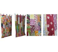 Mango Gifts Old Sari Saree Patchwork Boho Door Curtain Set of 4 Pcs