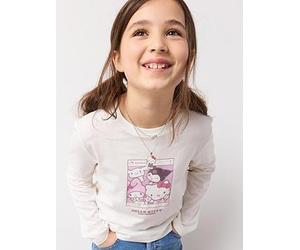 Mango Girls Hello Kitty Long Sleeve T-Shirt, Light Cream, Size Age: 5-6 Years Light Cream