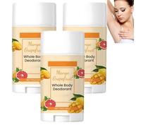 Mango Grapefruit Whole Body Deodorant Stick, Solid Perfume Antiperspirant for Odor Control & Sweat Protection, Long-Lasting Natural Fragrance, Smooth Solid Balm, Travel Size All Day Freshness (3pcs)