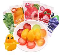 Mango gummies,multiple flavors peeling fruit fudge,litchi grape soft sweets,68% fruit juice content gummy candy,casual desserts snacks,delicious chinese snack,snacks gift (Litchi flavor,5bag)