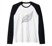 Mango Leaf Line Art Tropical Raglan Baseball Tee