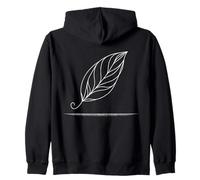 Mango Leaf Line Art Tropical Zip Hoodie
