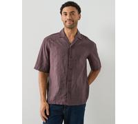 Mango Mino Short Sleeve Resort Shirt, Purple, Size M, Men Purple