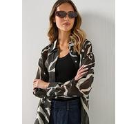 Mango Lyocell Printed Shirt, Black, Size S, Women Black