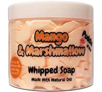Mango & Marshmallow Whipped Soap Body Wash - 150g - Natural Oils & Kaolin Clay - Sweet Scent - Vegan Friendly - Puddle of Wax - Made in the UK